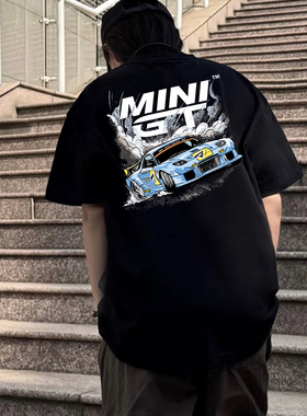 MINI GT x RE雨宫联名日系JDM改装汽车文化男女情侣美式短袖T恤