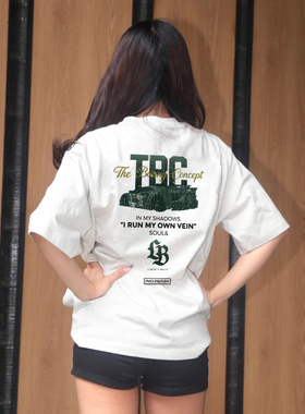 TBC x LB x lnozetek 三方联名裂纹兰博印花男女休闲夏季短袖T恤