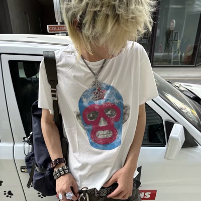 Vecto吸血鬼面具恶搞印花美式T恤