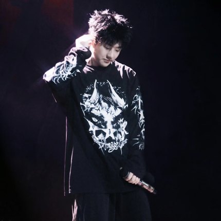 MerryWannaBe MWB capper同款我是谁系列P.I.G.头冠兽人长袖T恤