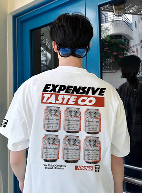 Expensive 7仔便利店系列男女情侣美式复古啤酒款短袖T恤