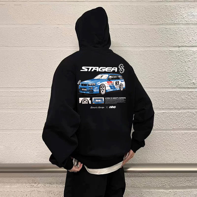 西蒙神奇车库STAGEA联名美式帽衫