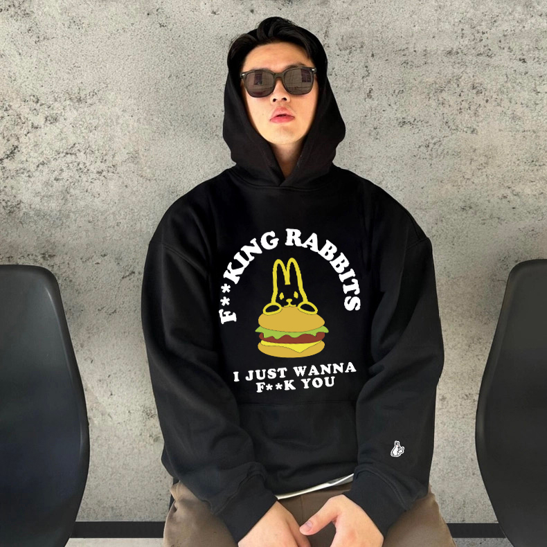 #FR2男女情侣美式抓绒连帽卫衣