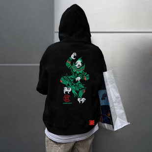 CL 陈冠希联名泰国曼谷凝结集团限定男女情侣美式复古抓绒帽衫