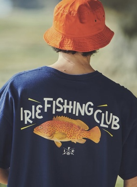 IFC IRIE FISHING CLUB“石斑鱼”路亚钓鱼佬文化标语美式短袖T恤