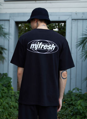 【顽童MJ116主理】MJ FRESH 2023新款logo潮牌印花圆领短袖T恤男