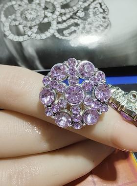 奢华扣子复古钻扣紫色水钻扣子粉色大衣开衫针织衫小外套纽扣DIY