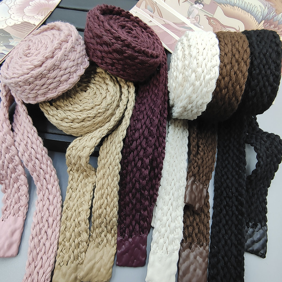 纯棉线宽编织腰绳子腰带男女通用简约时尚气质裤绳系腰收腰装饰绳