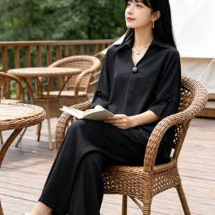 适合胖女人穿的遮肚显瘦短袖小衫2026很仙上衣大码夏洋气衬衫