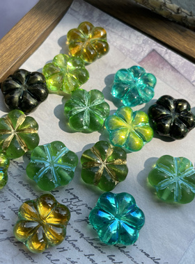 进口捷克琉璃胖六瓣花15mmDIY串珠散珠手工手作吊坠项链饰品配件