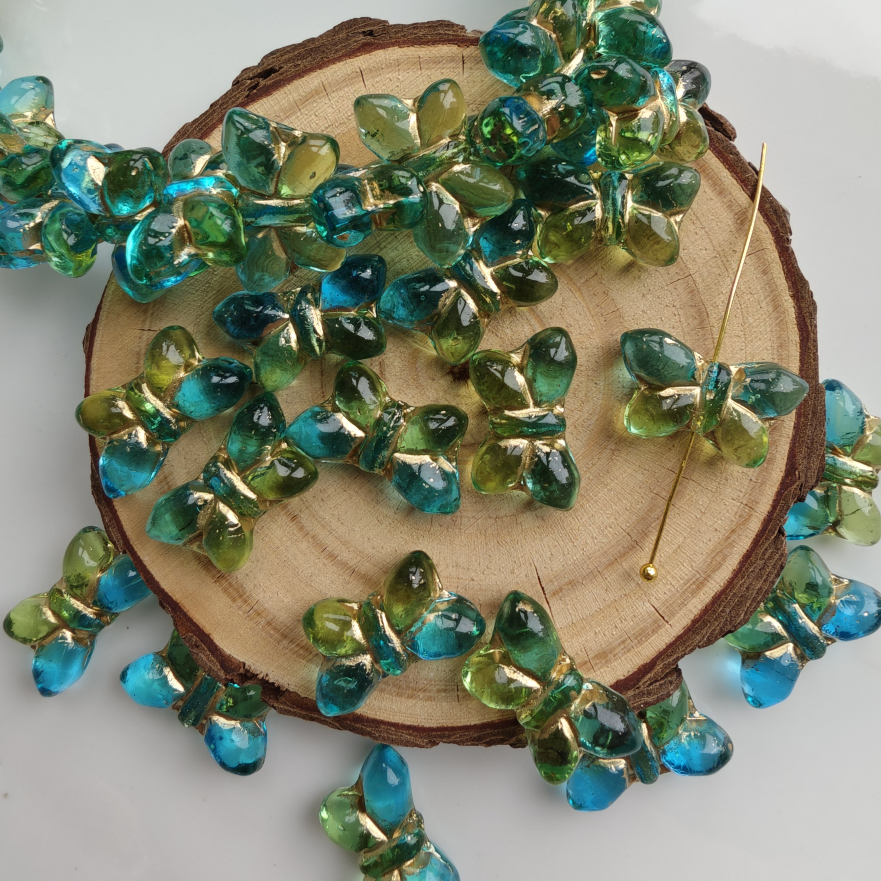 捷克进口蝴蝶约-20*12mmdiy手工串珠饰品手链项链耳环材料