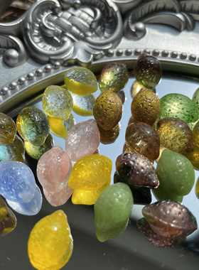 进口捷克琉璃柠檬14*10mmDIY手工手作散珠耳环项链串珠饰品配件