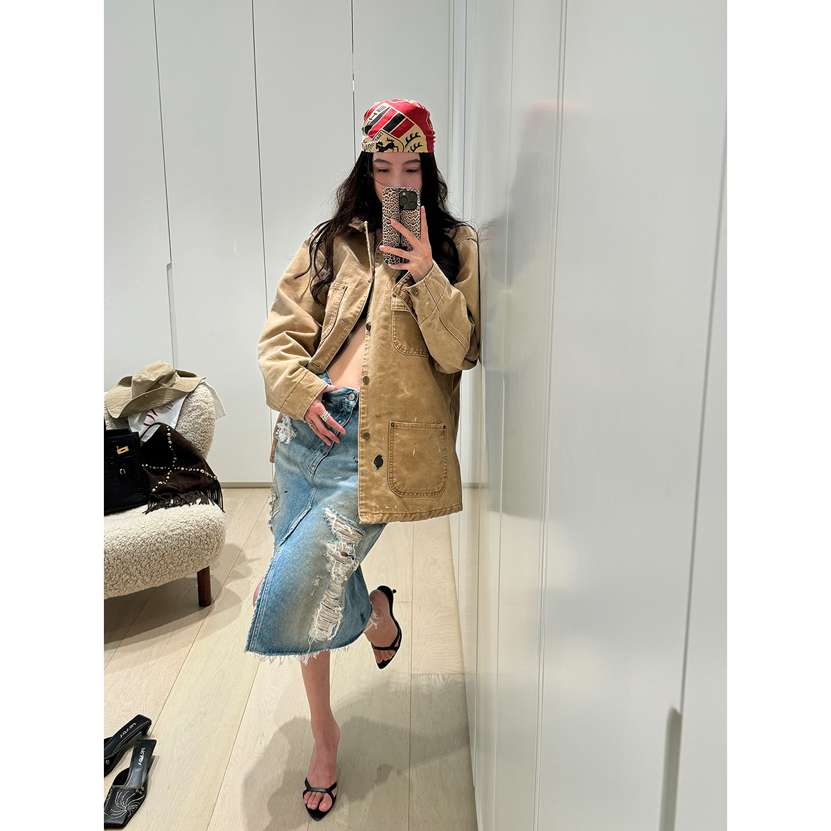 SapphireStreet做旧谷仓夹克