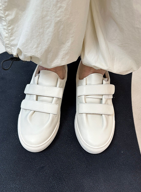 德芙琳女鞋 官方正品Kacey Devlin 百搭魔术贴小白鞋平底休闲鞋女