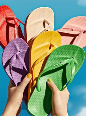 正品巴西Ipanema 彩虹人字拖男女防滑沙滩拖鞋