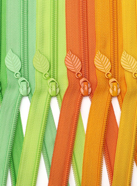 5号正穿纯色尼龙拉链箱包被套笔袋拉链4.5米+10个跟色叶子拉头