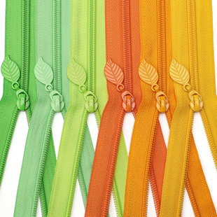 5号正穿纯色尼龙拉链箱包被套笔袋拉链4.5米 10个跟色叶子拉头