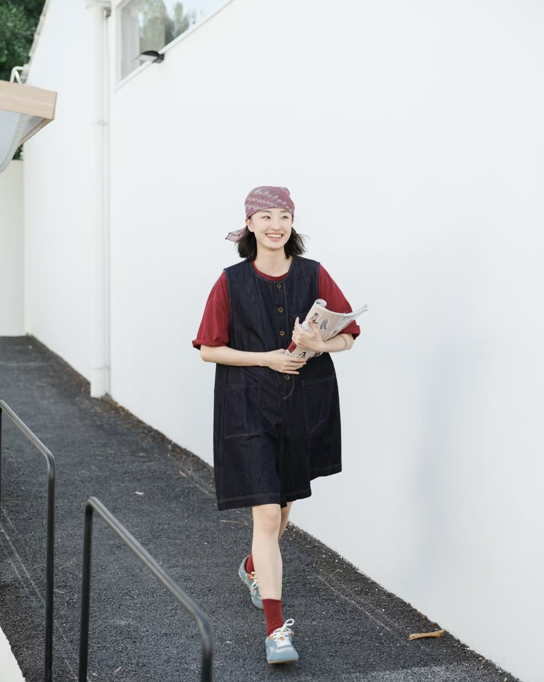 讠木2026春夏款连体裤36191 休闲文艺宽松日系牛仔背带无袖连体裤