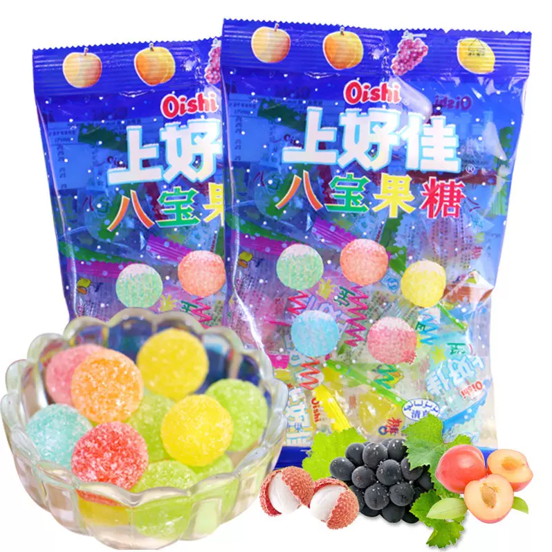 上好佳八宝果糖水果味硬糖薄荷糖八宝混合口味散称批发喜糖小零食