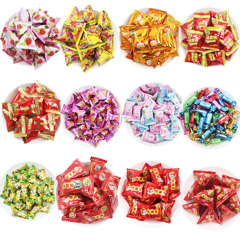 徐福记什锦糖500g散称批发橡皮糖软糖混合口味结婚庆喜糖果小零食