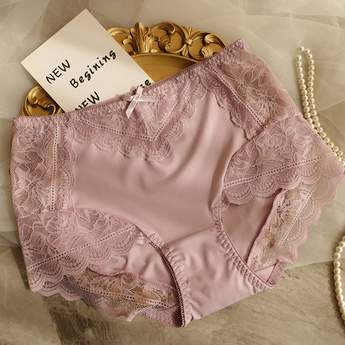 蕾丝性感中高腰内裤女大码