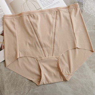 包臀女士三角裤 简约一片式 高腰纯棉裆胖妹妹大码 女 冰丝无痕内裤