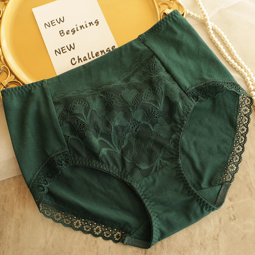 内裤高腰大码舒适无痕包臀蕾丝边