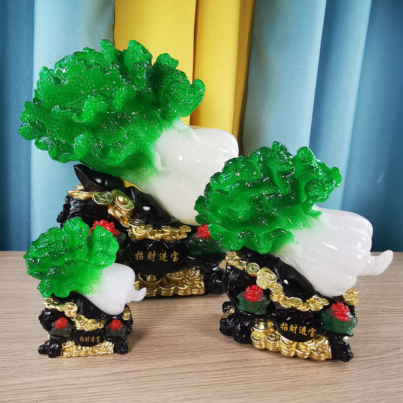 玉白菜摆件招财进宝摆件图片