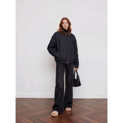 【MTT】新款松貂毛领软牛仔夹克皮草外套LRM-25Z0861