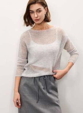 【MTT】【宝盒1.0】山羊绒BC珠片镂空针织衫JR-25585