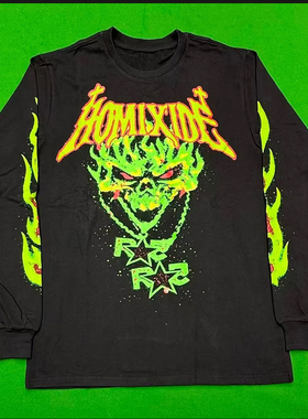 Homixide Gang HXG Green Flames longsleeve 联名 长袖 潮