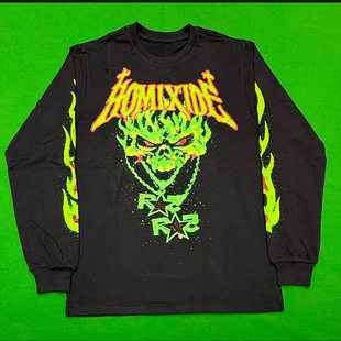 Homixide Gang HXG Green Flames longsleeve 联名 长袖 潮