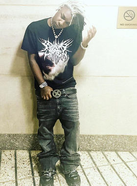 Death Wish Playboi Carti标语美潮印花短袖T恤FatuourPump纯棉