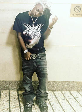 Death Wish Playboi Carti标语美潮印花短袖T恤FatuourPump纯棉