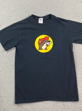 Buc-ee's 和平爱心男士黑色小Logo图案短袖衬衫 Gildan