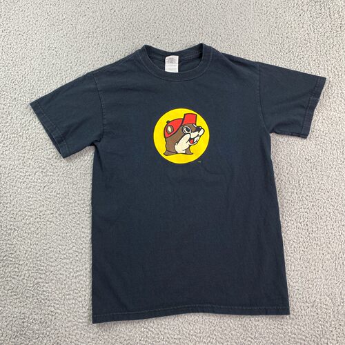 Buc-ee's 和平爱心男士黑色小Logo图案短袖衬衫 Gildan