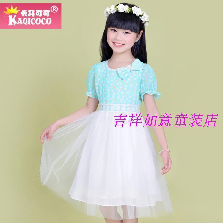 雪纺夏季圆点网纱裙子童装