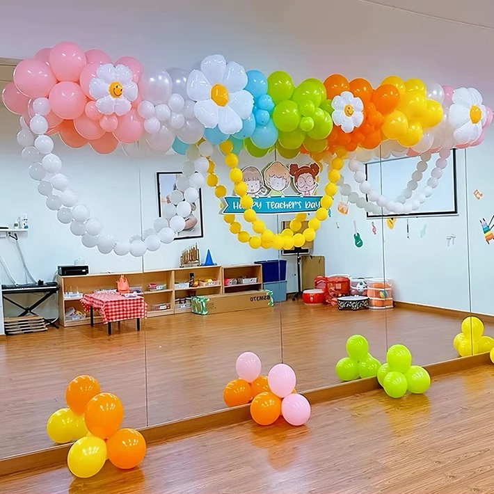 幼儿园学校开学气球氛围布置生日派对儿童活动气球链装饰新年