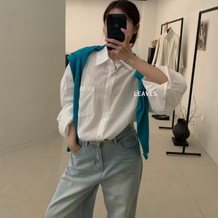 LEAVES叶子家天丝亚麻衬衫 衬衣外套上衣 女2025早秋款 宽松休闲长袖