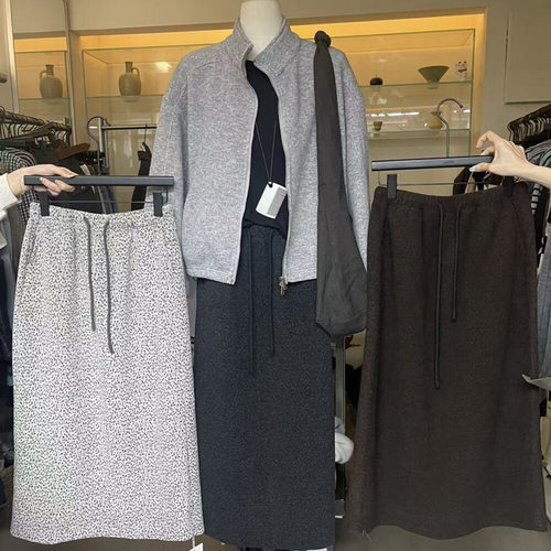 LEAVES叶子家高腰显瘦百搭半身裙