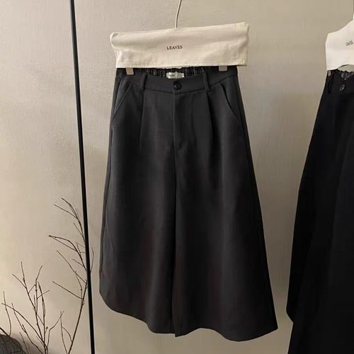 LEAVES叶子家呢绒高腰显瘦休闲裤