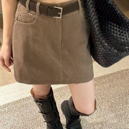 LEAVES叶子家灯芯绒半身裙