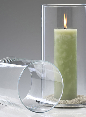 高硼硅耐高温玻璃罩婚礼烛台镂空防风罩供佛酥油灯两头相通蜡烛罩