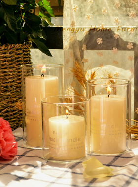 耐高温玻璃烛台欧式浪漫烛光晚餐情人节酒店婚礼生日派对蜡烛杯