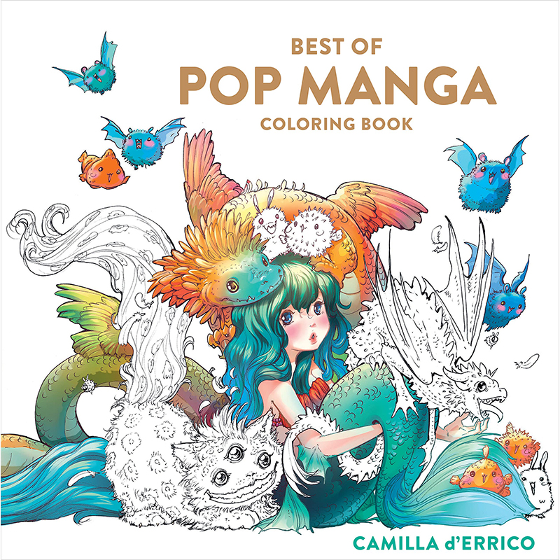 【预售】英文原版 Best of Pop Manga Coloring Book *佳流行漫画涂色书 Clarkson Potter Camilla d'Errico 艺术绘画书籍