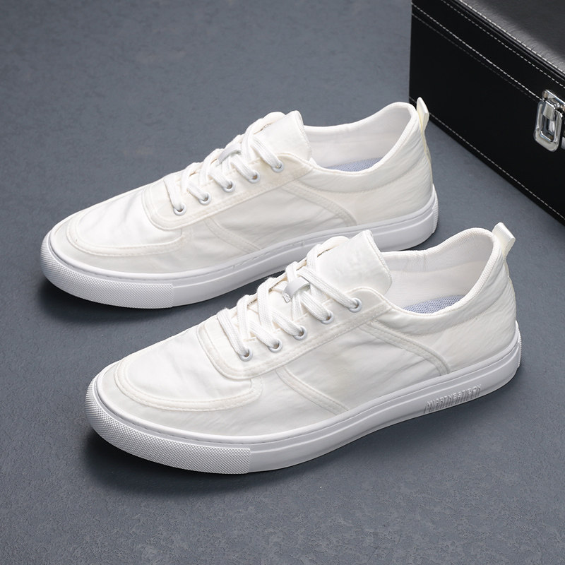 青年潮流大码男鞋夏季透气低帮帆布鞋休闲鞋简约小白鞋男板鞋子