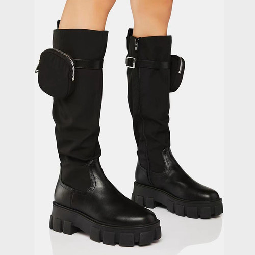 时装靴长筒靴装饰包厚底