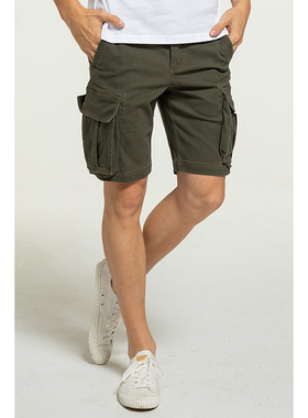 AK男装集市店军绿色工装短裤男立体风琴口袋 男士纯棉大码五分裤
