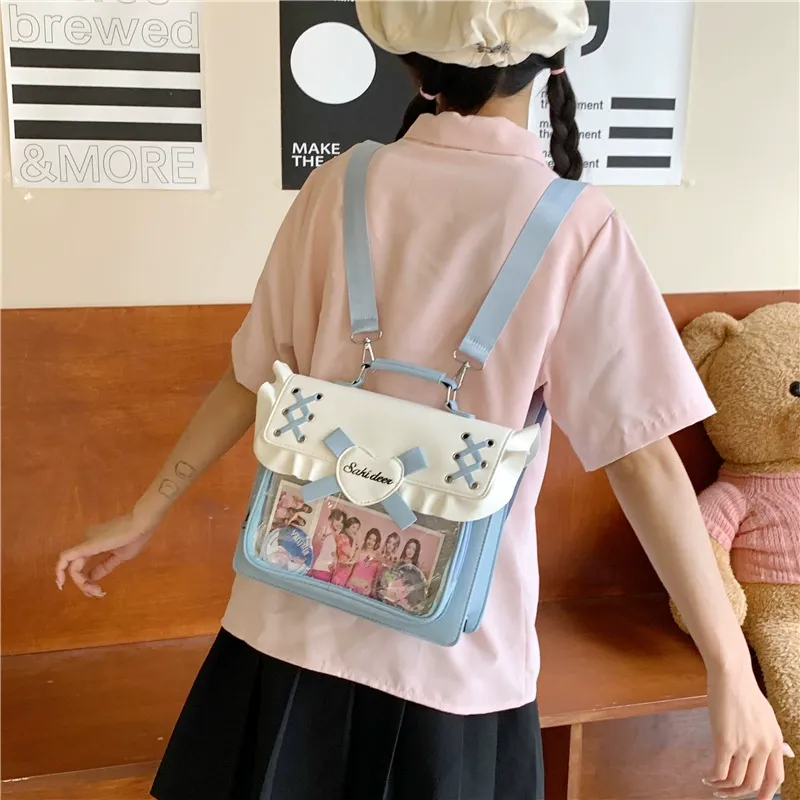 日系简约痛包jk单肩双肩包洋气斜挎日系学生日常通勤上学校园甜包