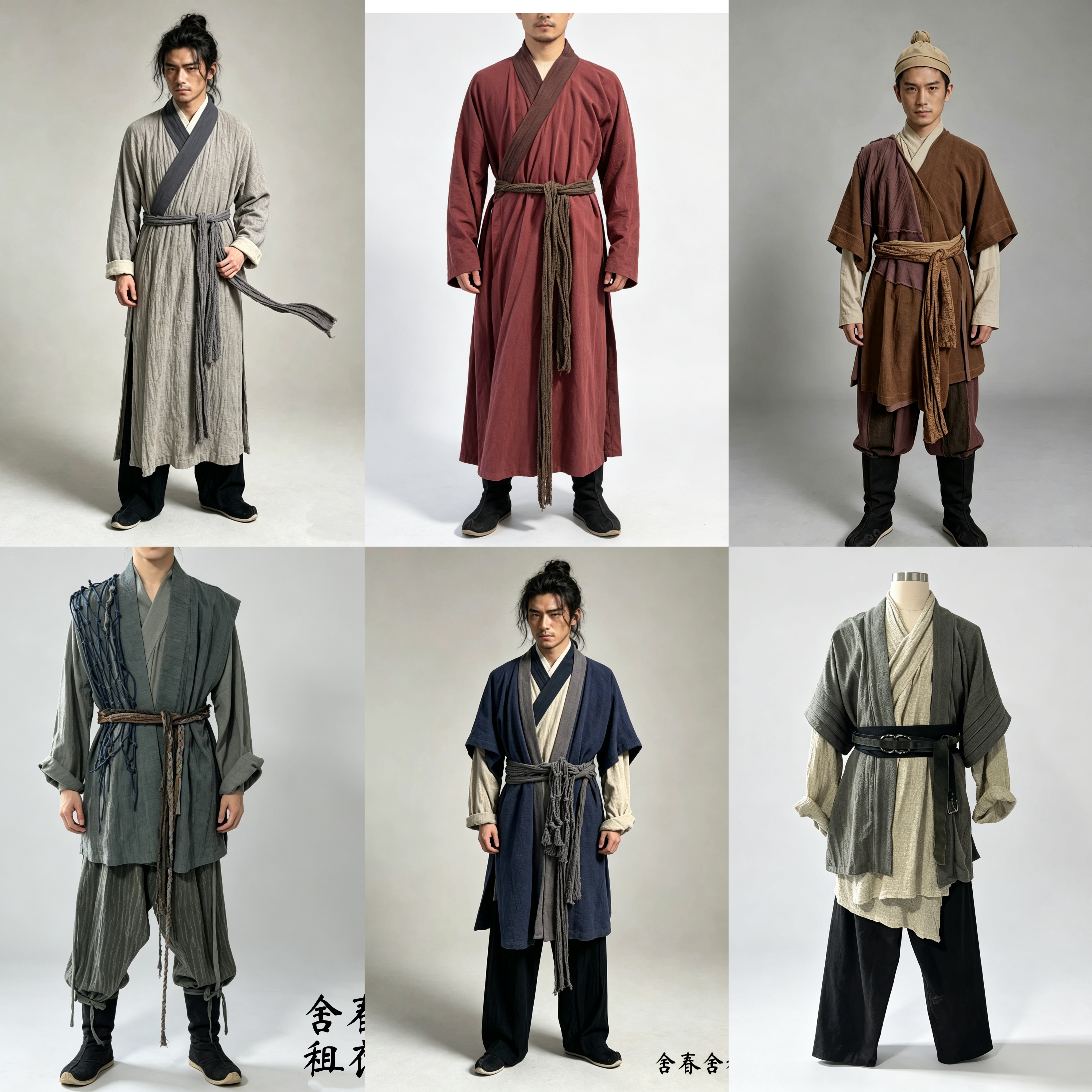 舍春舍 古装店小二服装农民演出服百姓渔夫古代平民服装租赁
